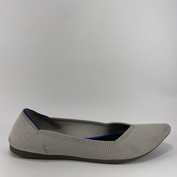 Rothy’s The Point Pointed Toe Flats Womens Size 8 Birdeye Flax Light Gray Rothys - Picture 1 of 9
